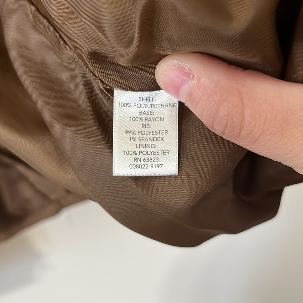 NWOT C.J. Banks Brown Faux Leather Bomber Full Zip Jacket Size 1X - Picture 5 of 9